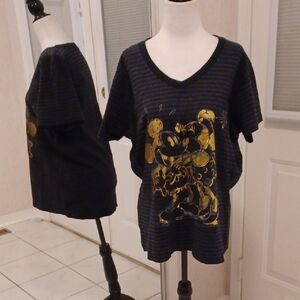 4/$80 New Disney Black, Gray & Gold Mickey Mouse Tee - Size 2XL (US16)